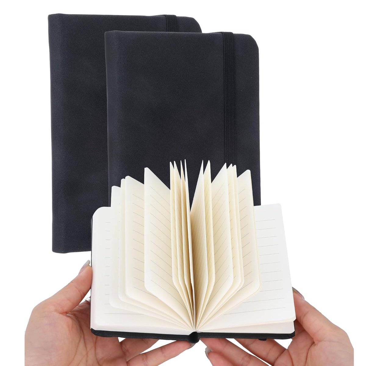 A7 notitieboek klein - lederen paperback - gelinieerd met elastiek - ideaal voor school en reizen - ShopVlot