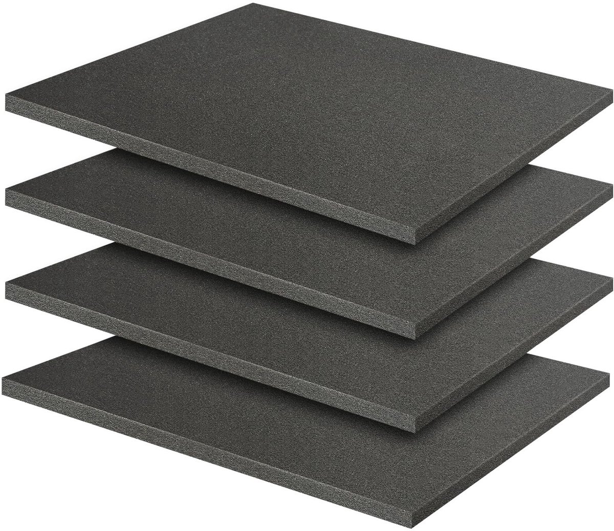 Dailygoods - Polyurethaanschuim, 4 stuks, 40 x 30 x 1 cm, schuimrubber, op maat gesneden, gereedschapskoffer, camerakoffer, schuimrubber voor tabletop miniaturen, kofferinleg, schuimrubberen inleg