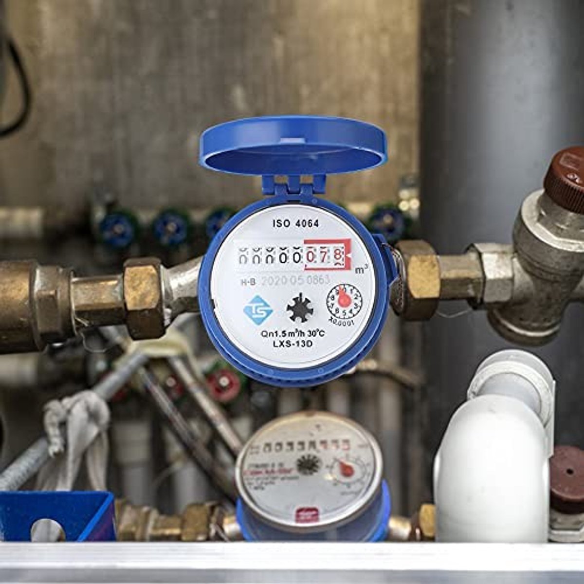 Dailygoods- Waterstroommeter mechanisch - Watermeter voor huishoudelijk gebruik - Nominaal debiet 1,5 cm - Koudwatermeter - Hoogwaardig koper - Betrouwbare prestaties