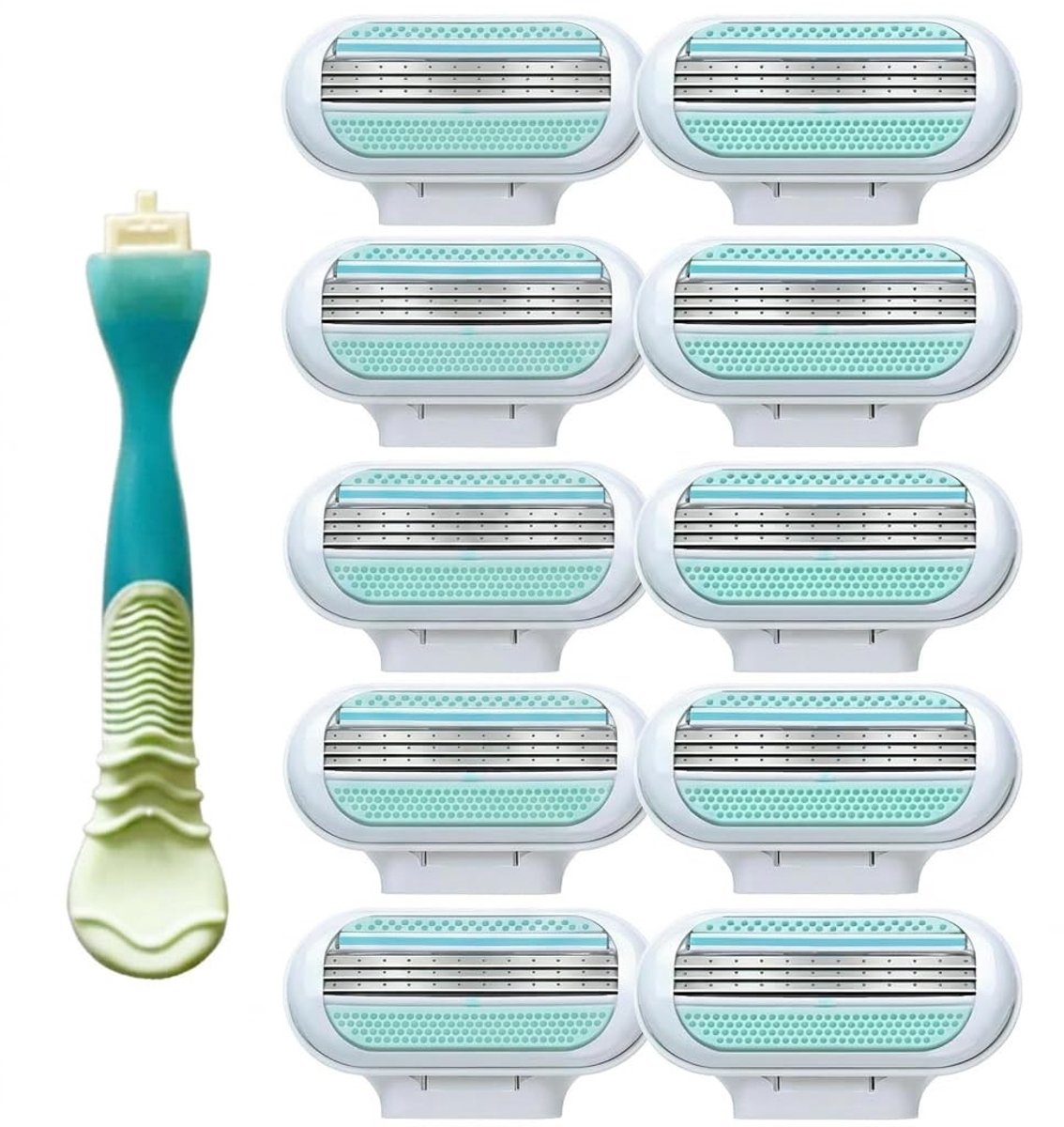 Dailygoods - Smooth Vervangende Scheermesjes voor Dames - 10 stuks met Beschermkussens