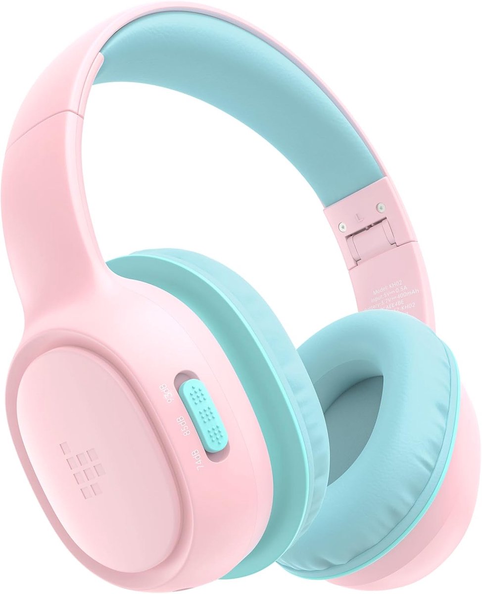 Thijox - Draadloze Bluetooth-hoofdtelefoon voor Kinderen met Volume Beperking, 30U Speeltijd, Opvouwbaar, Ingebouwde Microfoon, Roze, Voor Studie en R