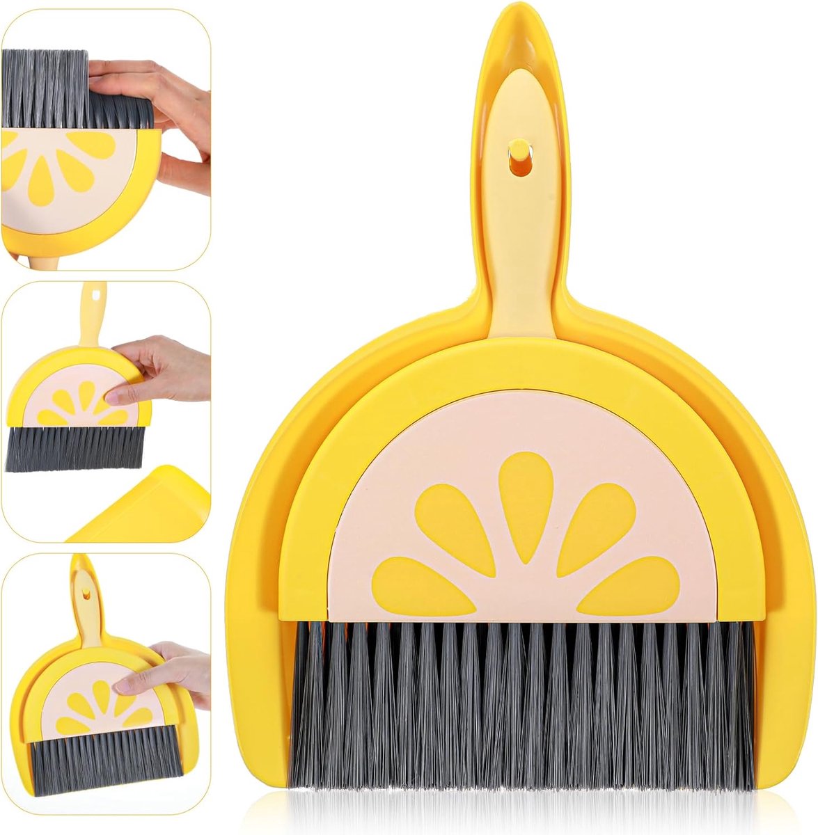 Mini handveger met schep - robuust PET materiaal - ideaal voor dagelijkse schoonmaak - perfect voor huis en kantoor - ShopVlot