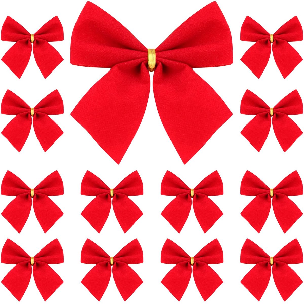 Dailygoods- Kerststrikken 12 Stuks - Fluweel Strik - Kerstboomversiering - Cadeauverpakking - Retro Decoratie - Klassieke Sieraden - Kerstdecoratie