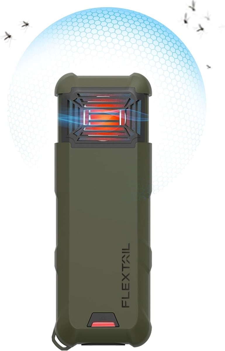 Thijox - FLEXTAILGEAR Max Repel Elektrisch Muggenafweermiddel met 9600 mAh Batterij, USB Draagbaar, Voor Buiten, Kamperen, Backpacker, Olijfgroen