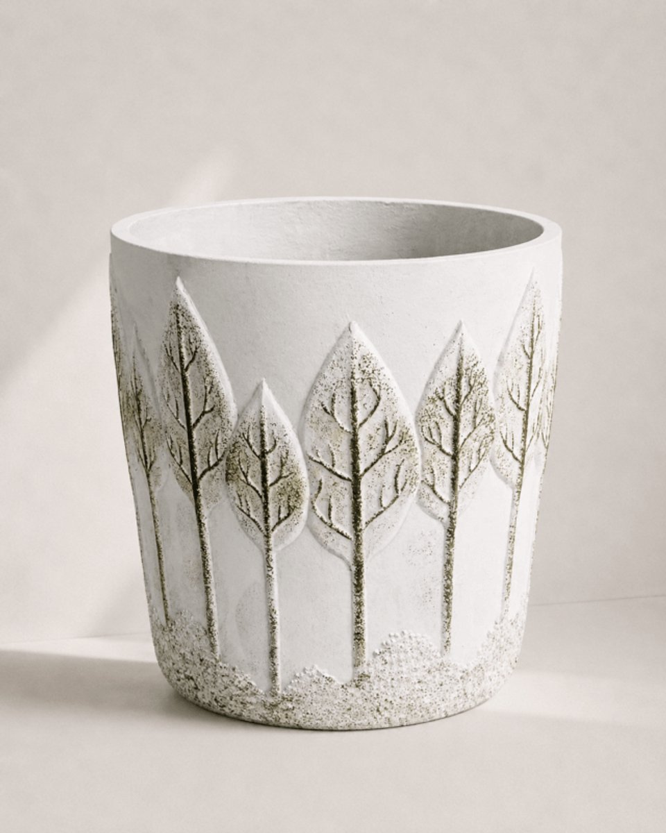 Cement Bloempot - Wit - Groot - 45 x 45 x 50 cm