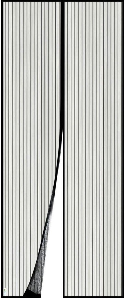 Ultiluxe® Magnetische hordeur - 110 x 210 cm - Zwart - Hor tegen insecten - Vliegengordijn - Vliegengaas met klittenband - Deurgordijn zonder boren - Sterke magneten - Horgordijn - Horren voor deur - Zelfklevend