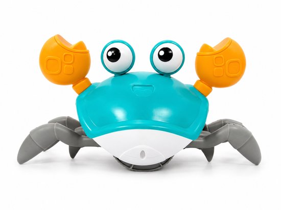 ZoeZo Lopende Krab Bewegend Speelgoed - Sensorisch - Montessori - Motoriek - Leren kruipen - Met Muziek en Licht - Tummy Time Kinderspeelgoed - Voor Baby en Peuter - Blauw van ZoeZo Design — afbeelding 3