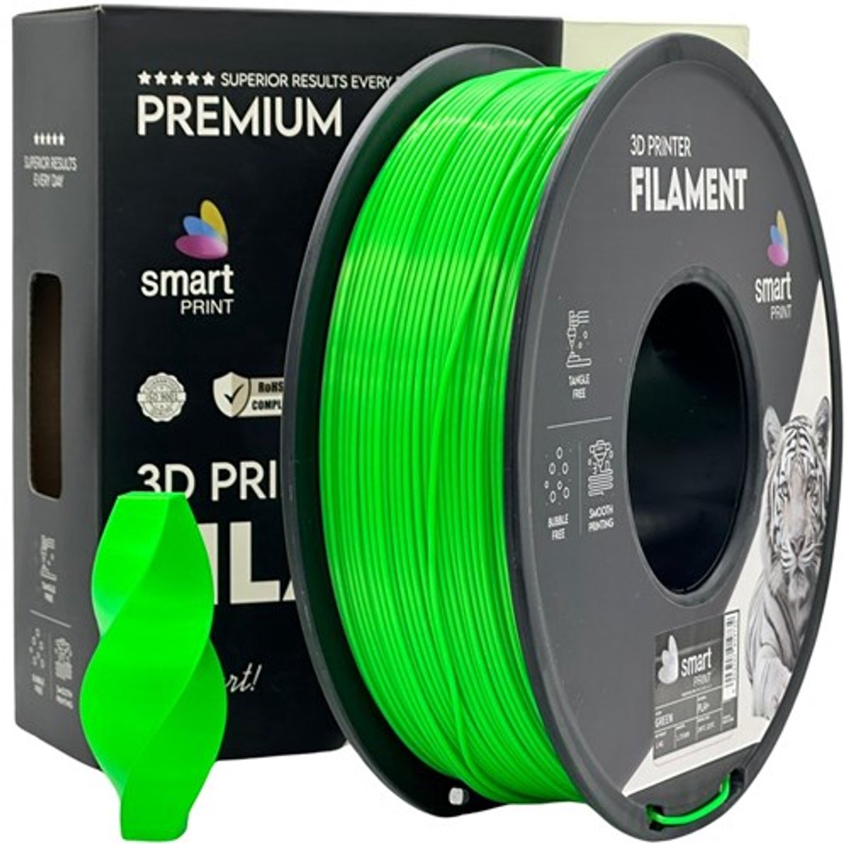 Smartprint PLA+ Green 1.75mm 1kg