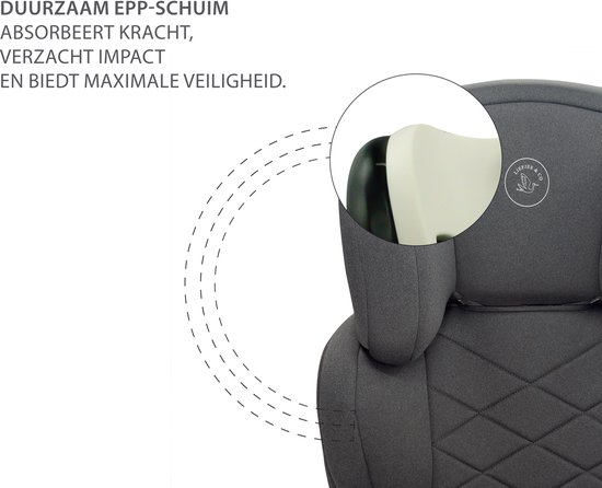 Liefjes & Co Moveup Isofix Autostoel - i-Size - Groep 2/3 (100–150 cm) Memory Foam - Afstelbare hoofdsteun - Booster - Grijs van Liefjes & Co — afbeelding 3