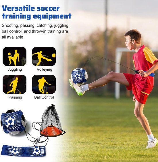 Voetbal Trainingsset - Bal Controle Hulpmiddel - Verbeteren Balgevoel - Verstelbare Riem - 10 Kegels 150cm Koord - Multicolor — afbeelding 5