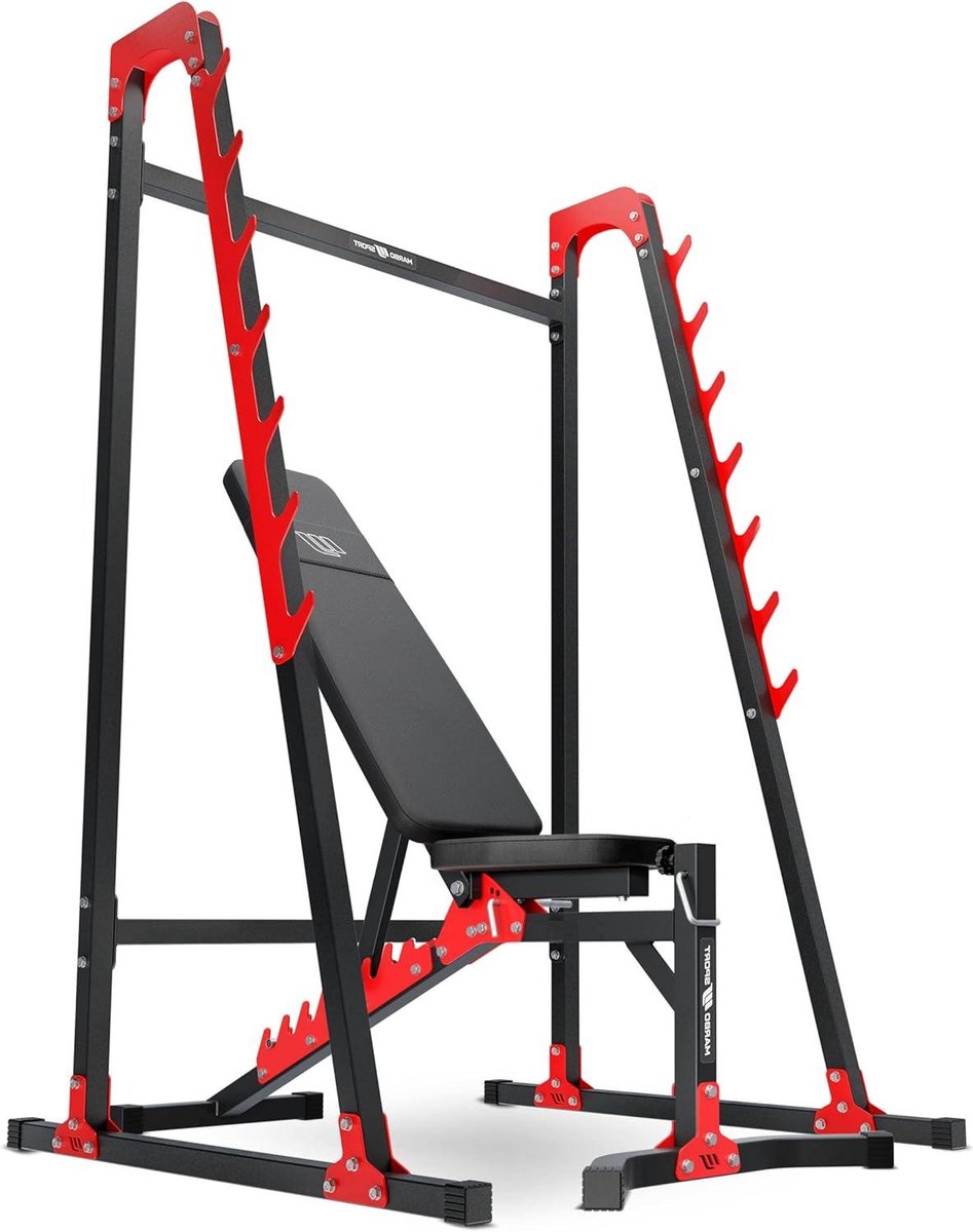 Sportset Gewicht Bank - Fitness Set - Thuis Trainen - Verstelbare Rugleuning - 200 kg Max - Zwart