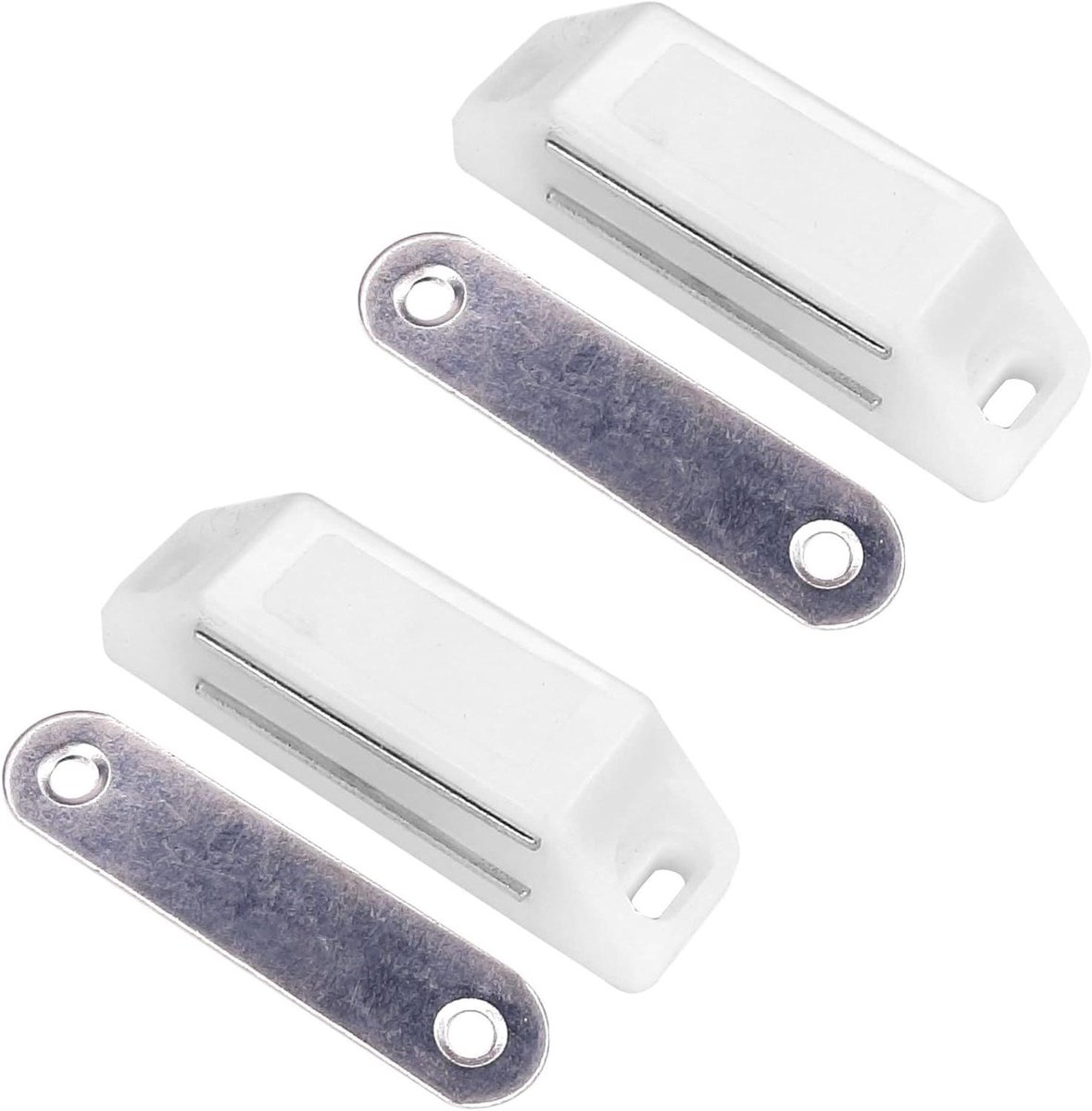Deurmagneet Set - Magneetsnapper Kast - Kasten Sluiten - Sterke Aantrekkingskracht - 2 Stuks - Wit