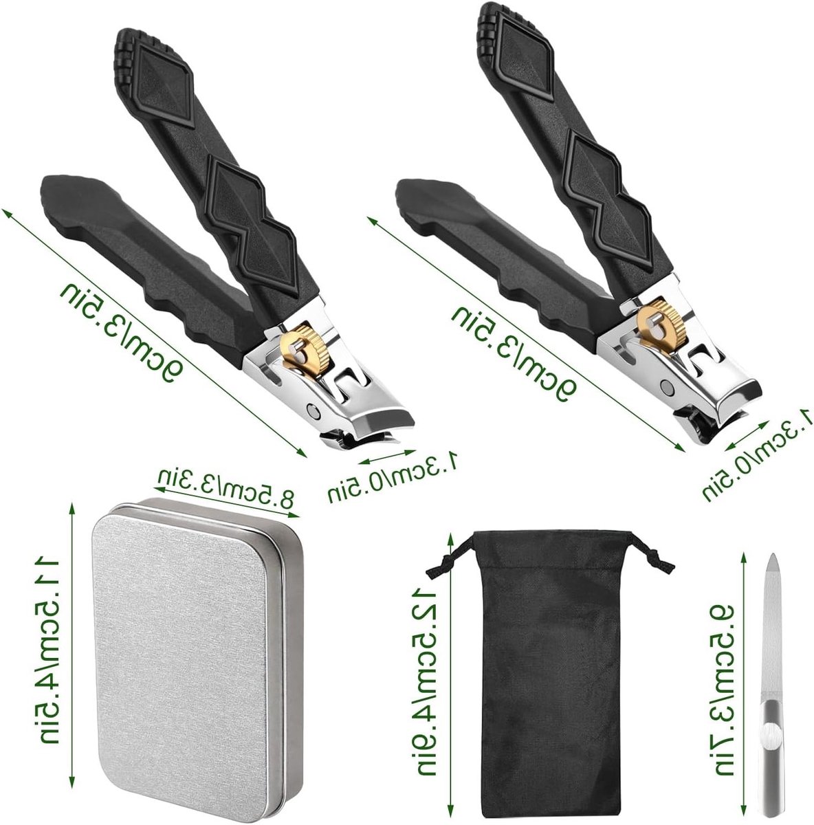 Nagelknipper Set - Voetnagel Knipper - Nauwkeurig Knippen - Brede Bekopening - 3 Stuks - Zilver