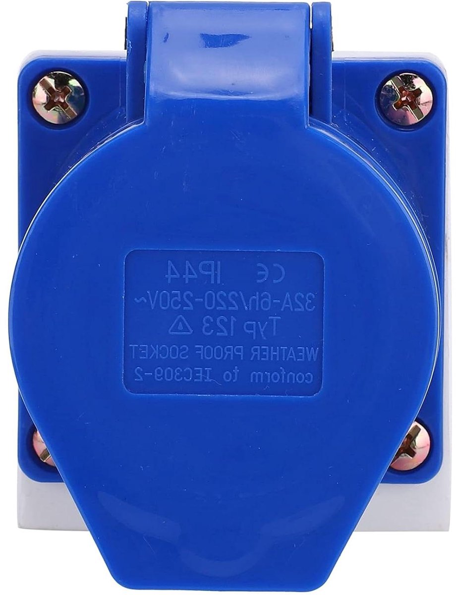 Industriële Stekker - Wandcontactdoos - Stroomvoorziening - IP44 Waterdicht - 32 Ampere - Grijs
