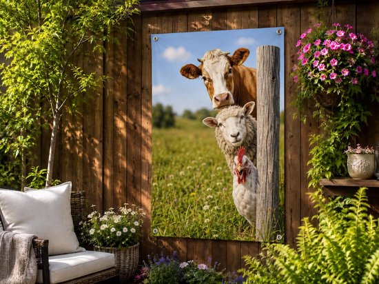 Tuinposter bevestigingsset - RVS - set van 4 stuks