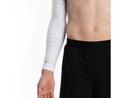 Elite Compression Arm Sleeves | 24mmHg Compressie | Ondersteunt Prestaties & Herstel | Vermindert Spiervermoeidheid & Blessures | Anti-Slip Grip | Comfortabel & Ademend, Wit, XXL