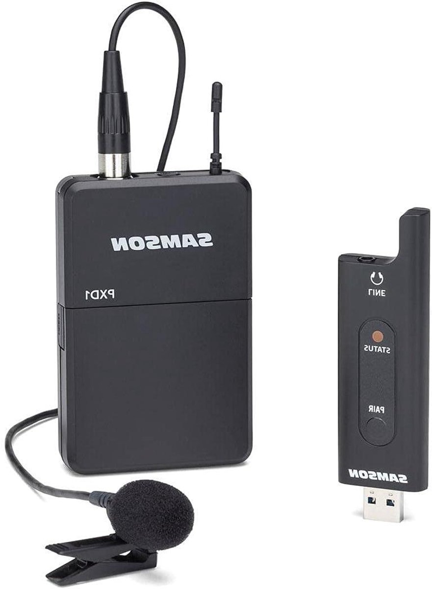 Draadloos Microfoonsysteem - USB Digitale Set - Live Geluidsversterking - 2.4 GHz Frequentie - 100 Voet Bereik - Zwart
