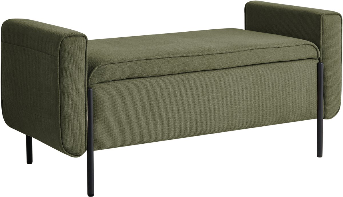 LEWES - Opbergbankje - Groen - Polyester