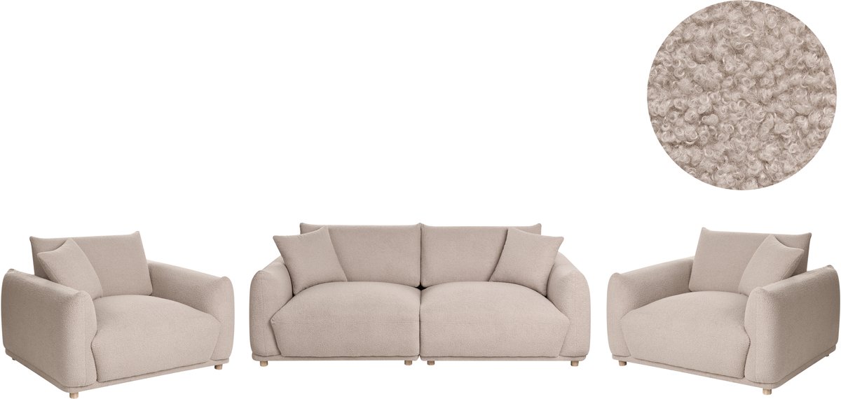 JUBEK - Bankenset 5-zits - Beige - Bouclé