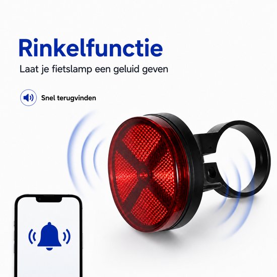 GPS tracker fiets – Werkt met Apple Find My & Android Find Hub - Inclusief GPS tracker - Fietsreflector - Zonder abonnement - Onbeperkte lokalisering - Vervangbare batterij - Met geluidssignaal - Fiets tracker - Anti diefstal - Waterdicht