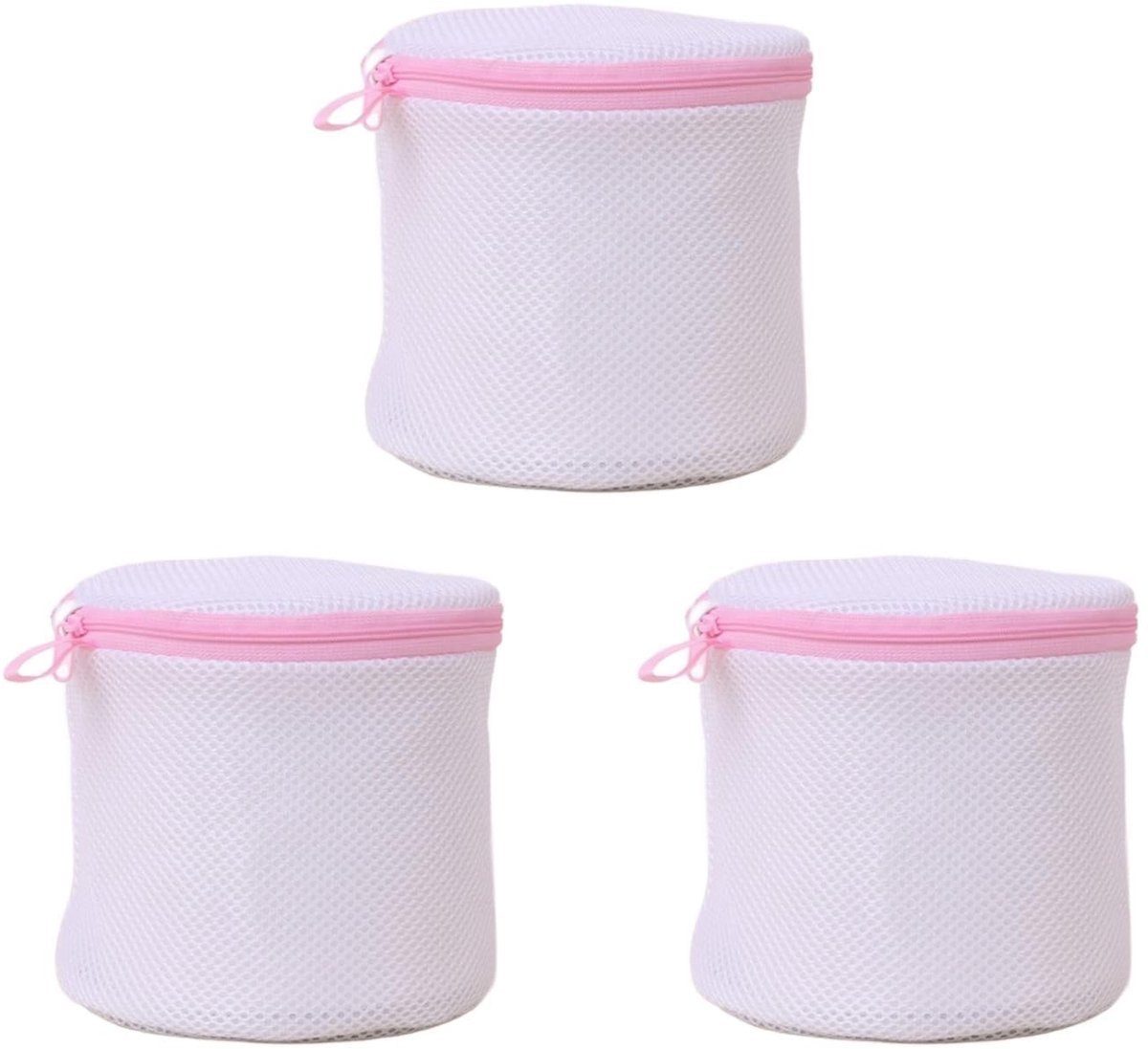 Dailygoods - Set van 3 herbruikbare wasnetten voor wasmachine, met ritssluiting voor wasmachine, ideaal voor beha's, ondergoed en sokken (rood)