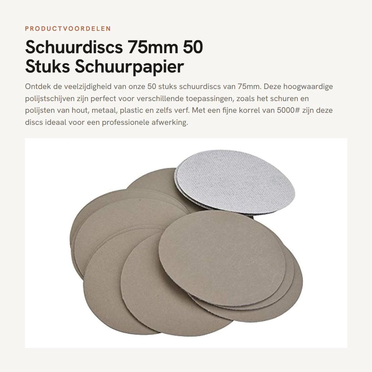 Dailygoods- Schuurpapier Set 50 Stuks - Schuurpapier Driehoek 75mm - Schuurpapier Fijn - Schuurpapier Rond - Schuurpapier voor Hout/Metaal - Geschikt voor Nat en Droog Gebruik - Schuurdiscs