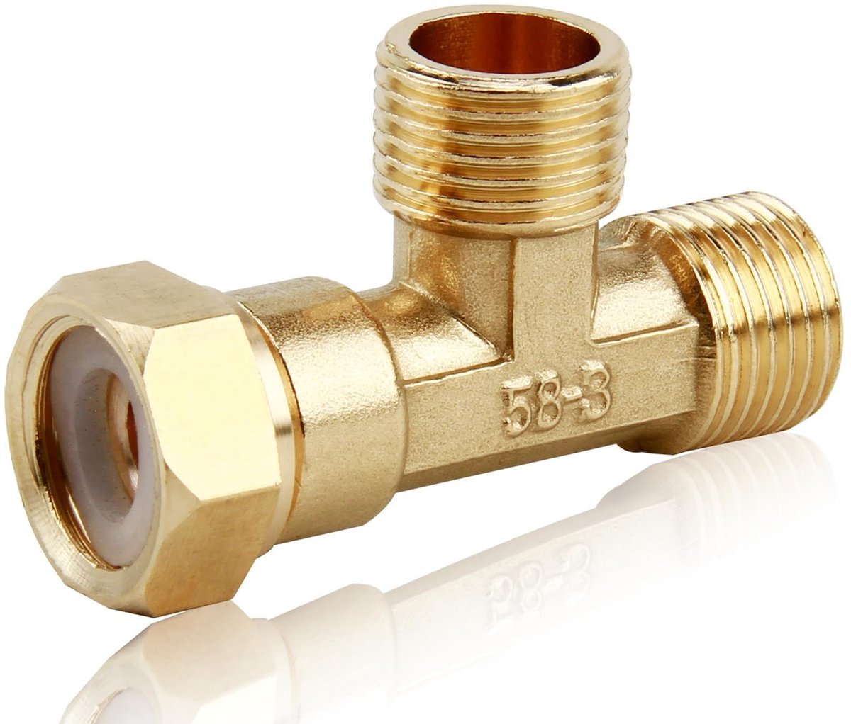 Dailygoods- Brass Tee 1/2 inch - Draadverbinding - Corrosiebestendig - Duurzaam Messing - Eenvoudige Installatie - Geschikt voor Verwarming en Drinkwater - Pijpverbinder