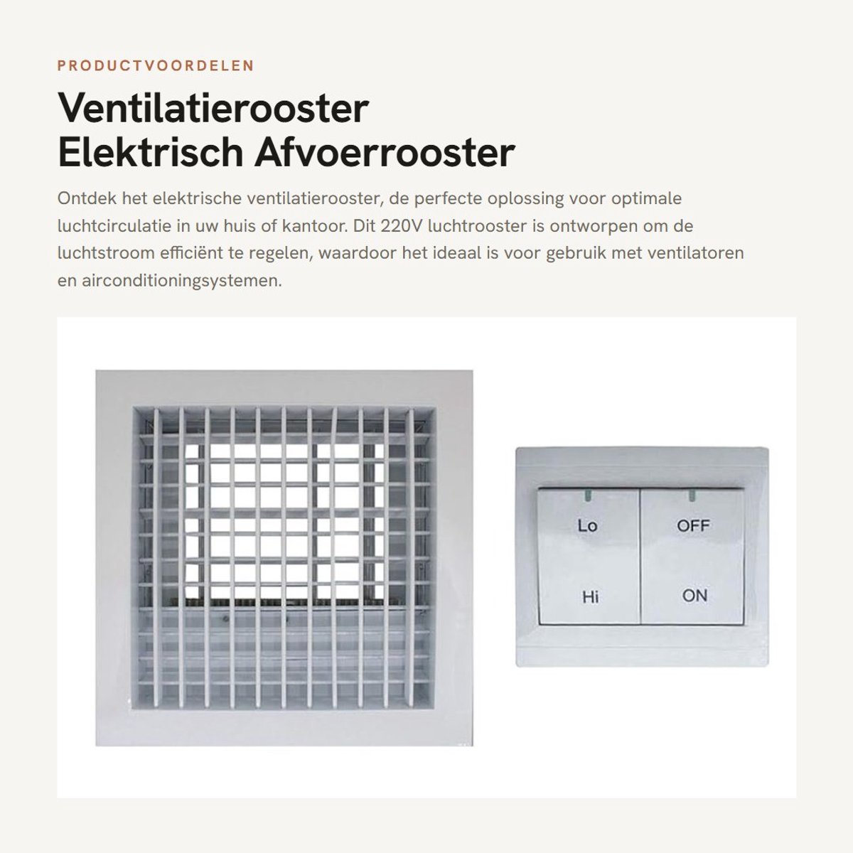 Dailygoods - Ventilatierooster Elektrisch - Afvoerrooster voor Ventilatoren - 220V - 350 x 350 mm - Regelklep - Ideaal voor Airconditioning - Geschikt...