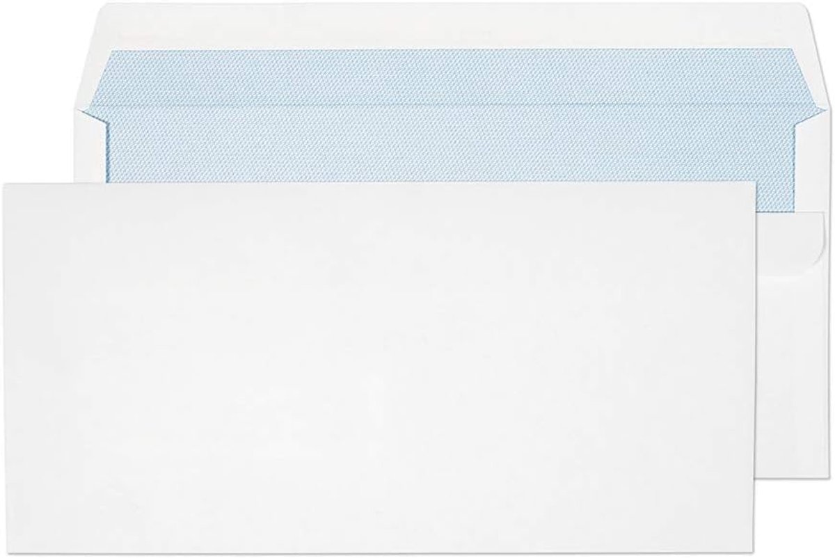 Thijox - Zelfklevende Enveloppen 110 x 220 mm Wit - Pak van 50 - Perfect voor Post, Verzenddoeleinden, Kantoor, Huishouden, en Meer - 90 gsm Kwaliteit