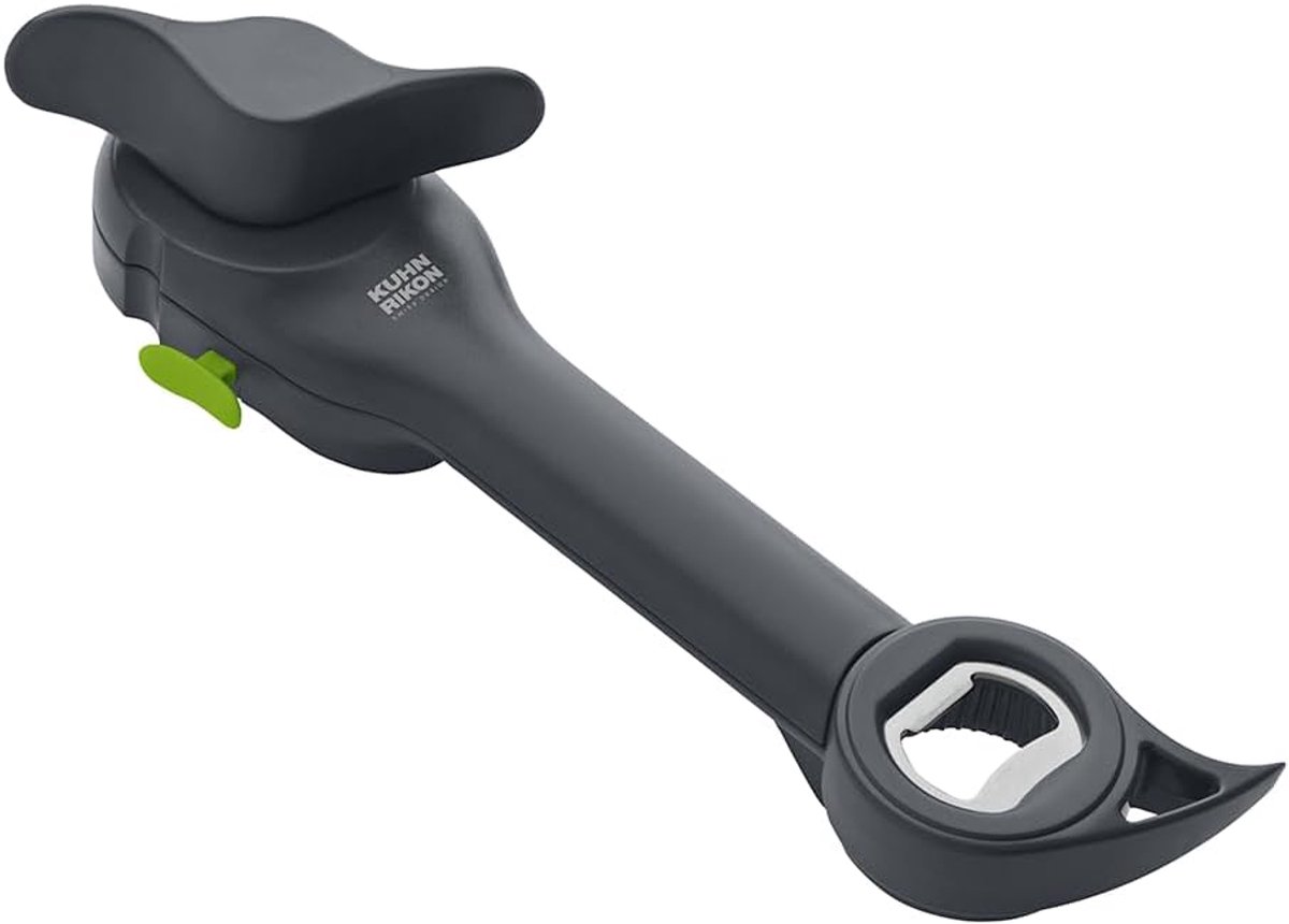 Thijox - Auto Safety Master Multifunctionele Opener - Blikopener, Flessenopener, Kroonkurken, Grijs, Veilig en Schoon, Geschikt voor Huishoudelijke Bl