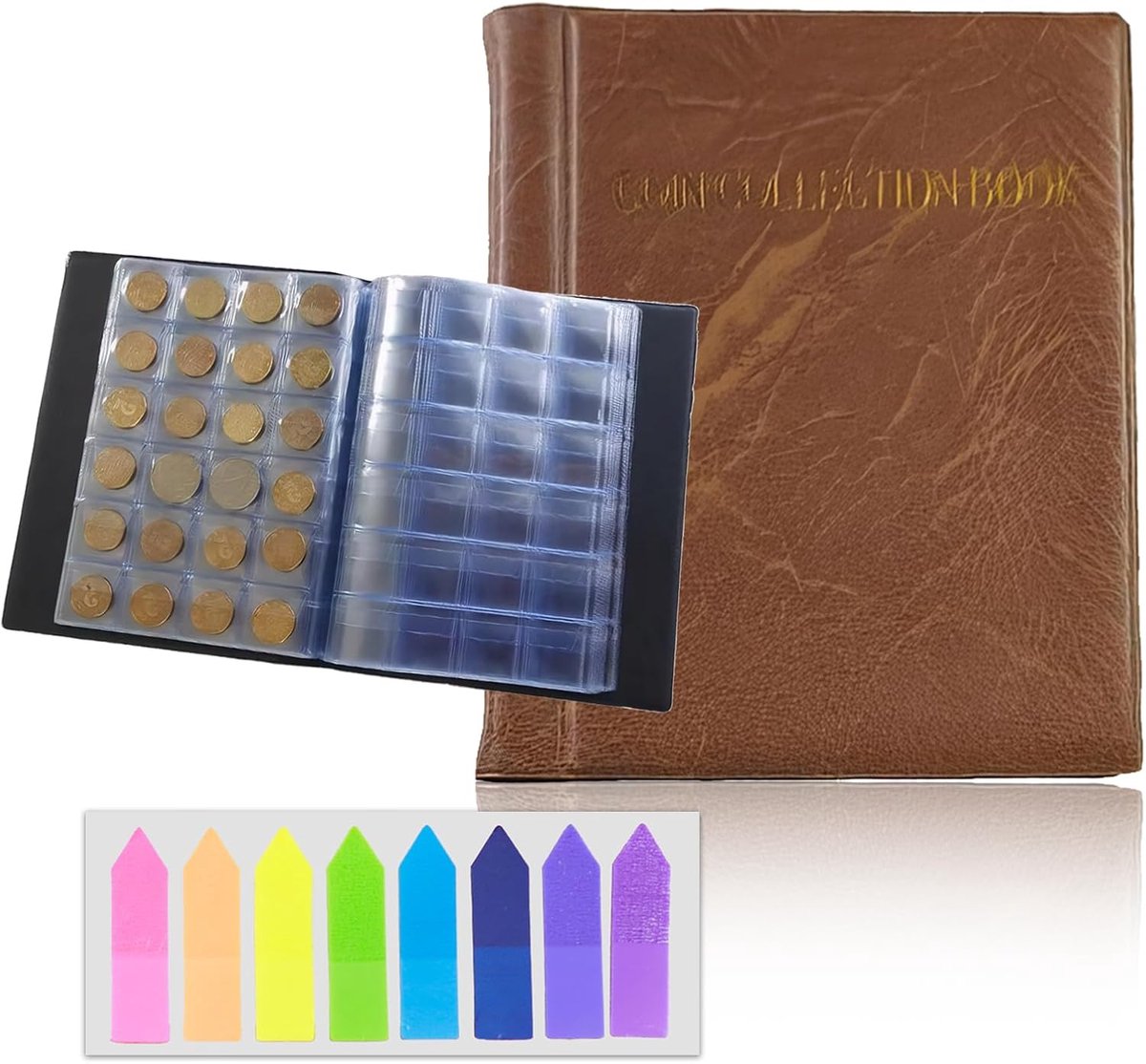 Dailygoods - Munten Verzamelboek - Waterdicht en Vochtbestendig Munten Album, Euromunten Verzamelaar mm, Munten Opslag Munten Hoge Transparantie