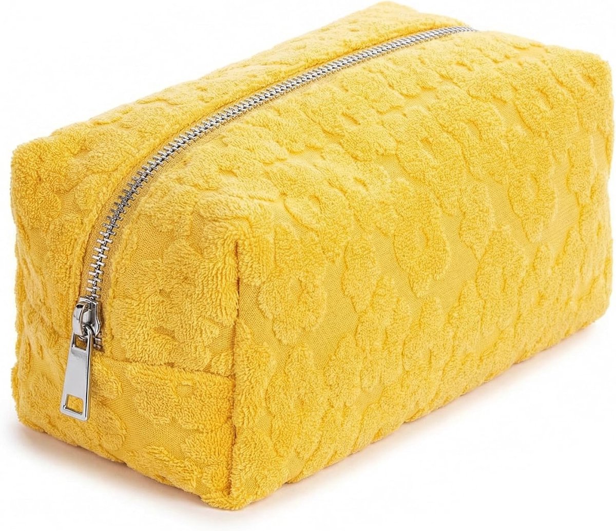 Thijox - Grote Tropische Cosmetische Tas voor Dames - Zachte Make-uptas en Reisorganizer - Minimalistische Beautycase in Geel - Ideaal voor Vakantie,
