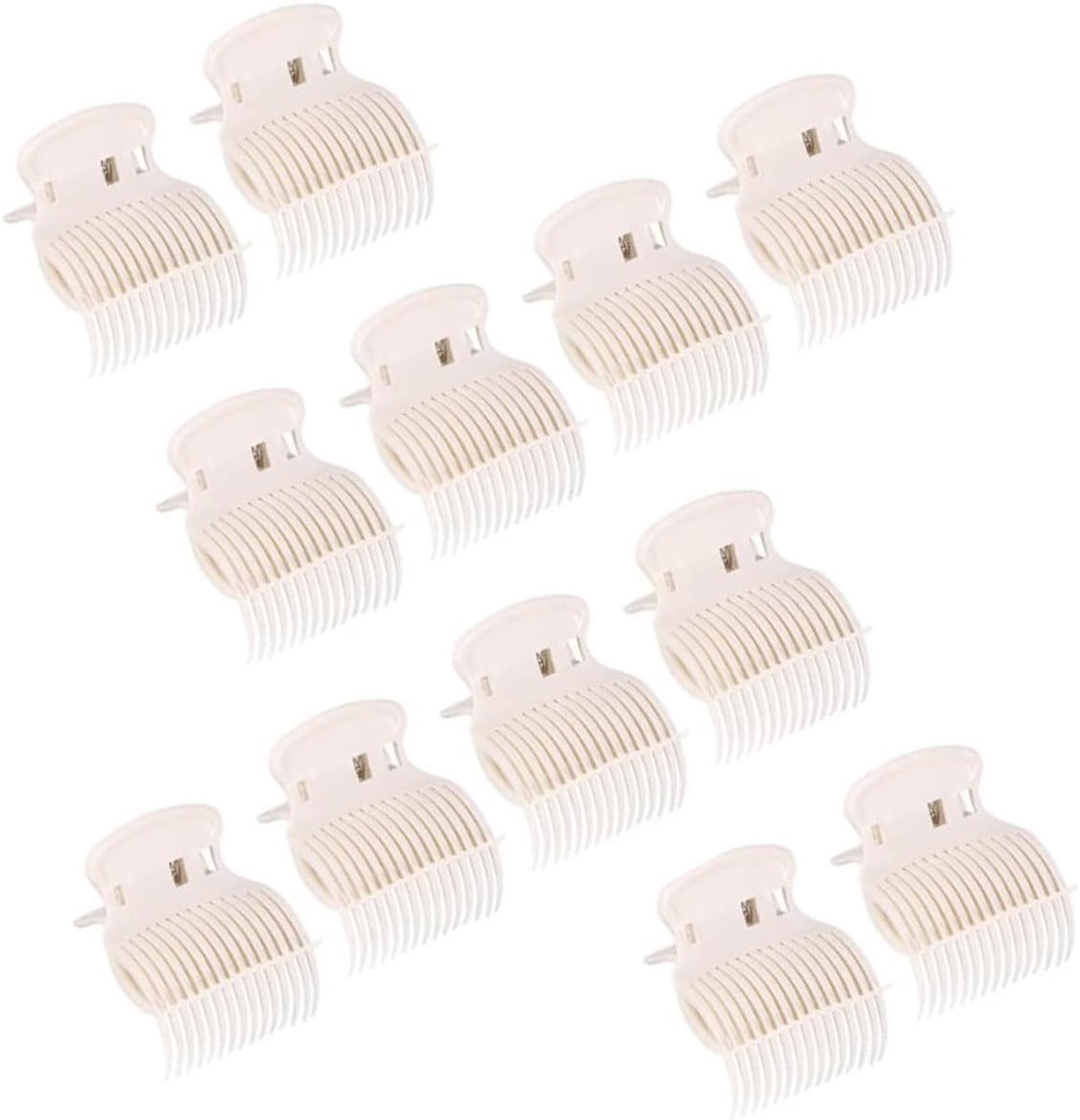 Thijox - LATRAT Hot-rollerclips, 12 stuks, kunststof haarspelden, vervangend voor vrouwen en meisjes, wit, ideaal voor krullen en styling, lichtgewich