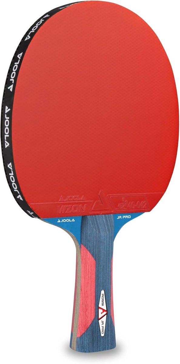 Thijox - Tafeltennisbatje voor Kinderen - Rosskopf Junior Pro ITTF Goedgekeurd - 5 Sterren - Blauw/Rood - 1,8 mm Sponsdikte - Ideaal voor Wedstrijden