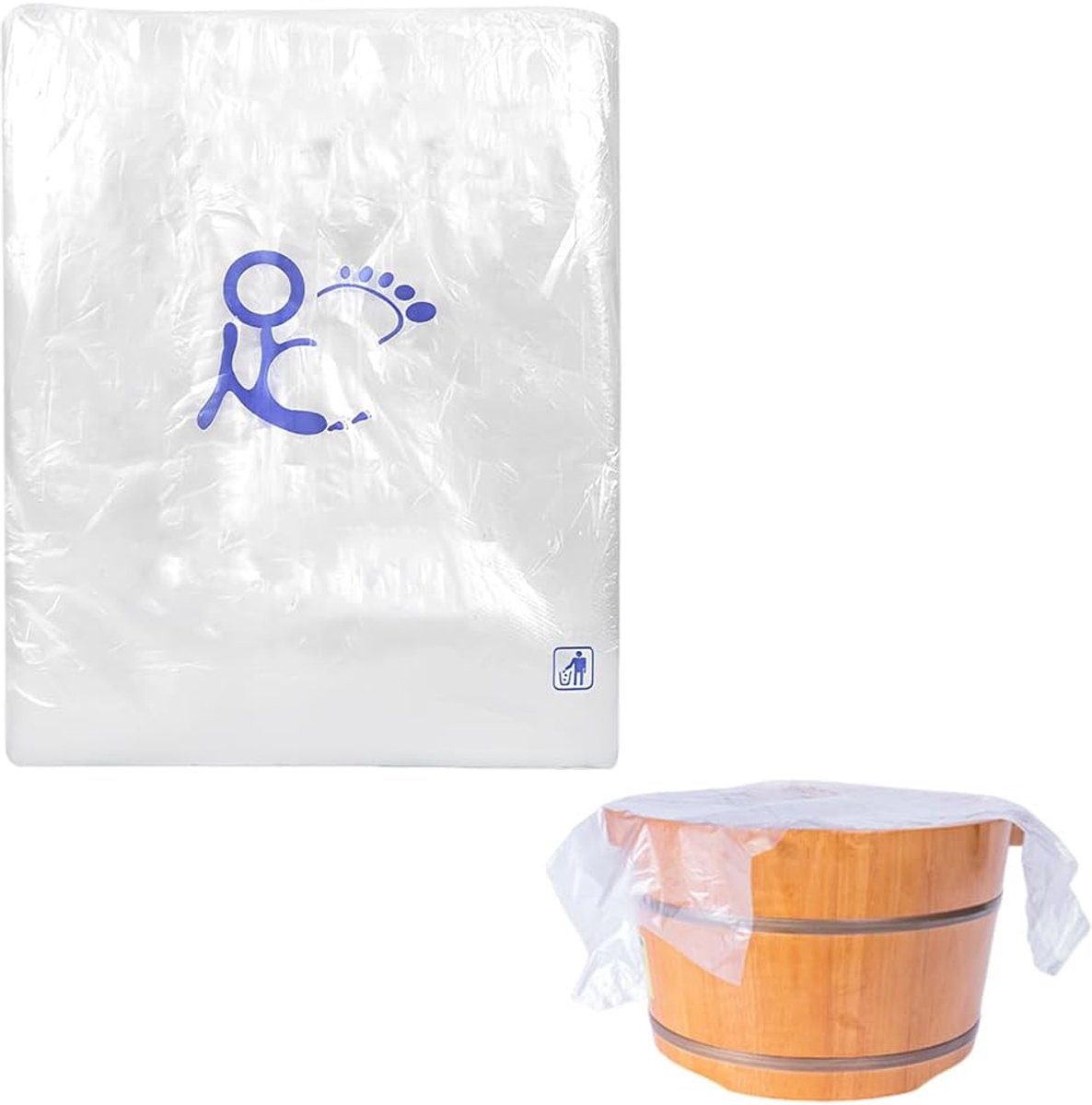 Thijox - Wegwerpzakken voor Voetenbad 80 Stuks - 65 x 55 cm Hygiënische Zakken voor Pedicure, Spa en Podologie - Robuuste Transparante HDPE Kunststof