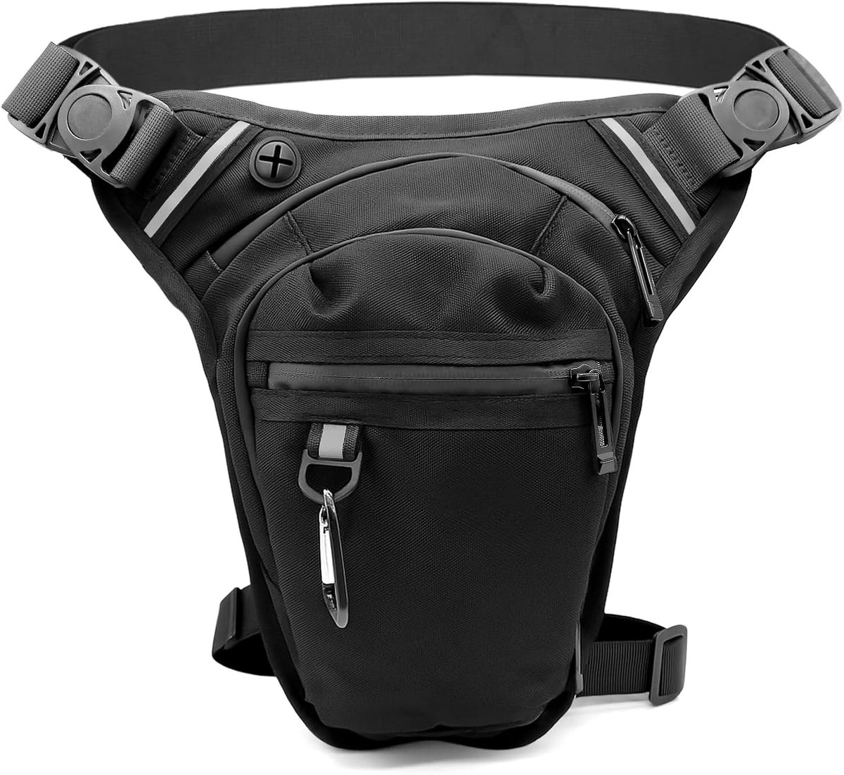 SnelShoppen - Waterdichte Motor Leg Bag - Verstelbare Heup en Been Tas - Ideaal voor Hiken, Kamperen, Klimmen, Fietsen en Vissen - Zwart - 1 Liter