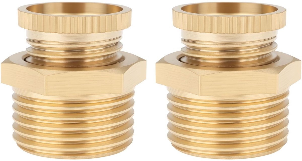 Dailygoods- Afvoerklep 2 Stuks - PT3/8" Buitendraad - Messing - 16,5 mm Schroefdraad - Corrosiebestendig - Voor Luchtcompressoren - Afvoerventiel