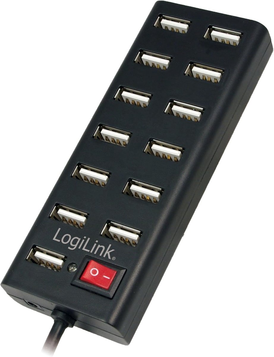 Thijox - USB 2.0 Hub 13-Poorts met AAN/UIT-Schakelaar, Snelle Datatransfer tot 480 Mbit/s, Uitbreiding voor Computer, Laptop, Perfect voor Thuis, Kant