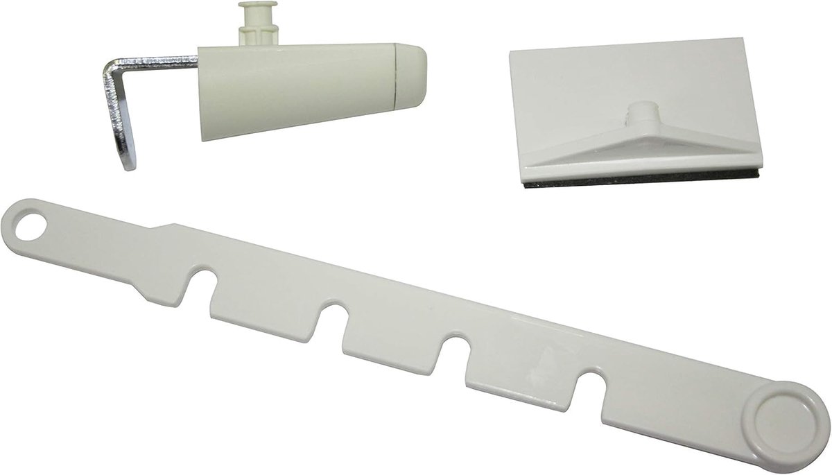 Thijox - Vergrendeling voor Kantelraam Wit - Plastic - Instelbare Openingsniveaus - 10 x 4 x 1 cm - Veiligheid voor Thuis en Kinderen