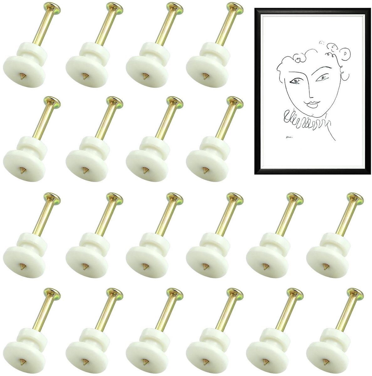 Dailygoods- Fotohaken 30 Stuks - Ophanghaken - Wandhaken - Spijkerhaken - Zelfklevend - Voor Harde/Gipsplaatwanden - Eenvoudige Montage