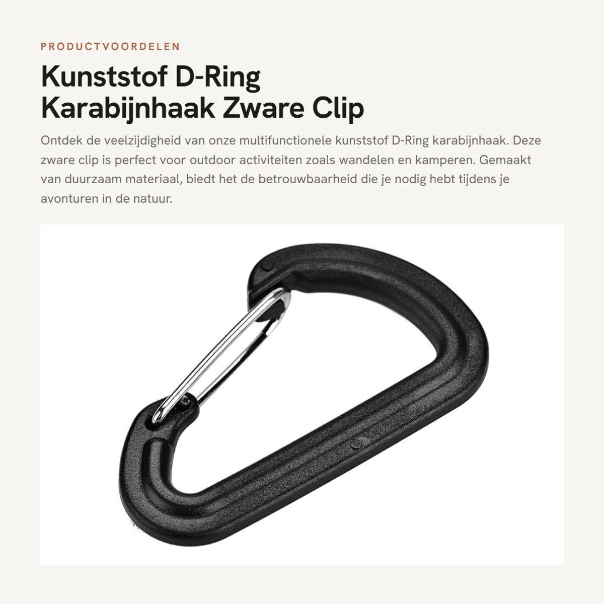 Dailygoods- Karabijnhaak Zwaar Uitgevoerd - 20 Stuks - Kunststof D-Ring - Schroefslot - Multifunctioneel - Duurzaam Materiaal - Klimgesp
