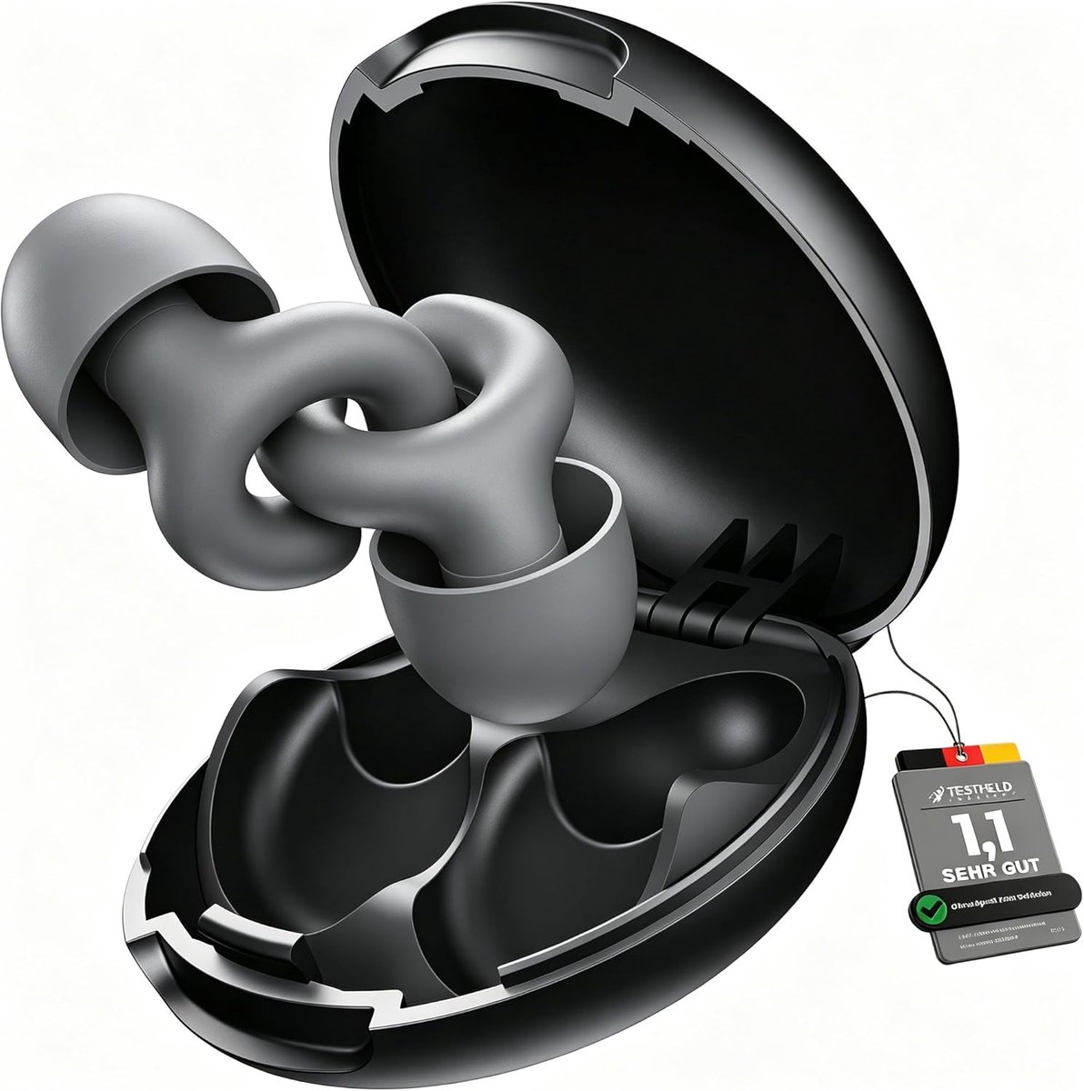 SnelShoppen - Ergonomische C-sagoma Waskegel voor Individuele Pasvorm, Geluidsreductie 28 dB, Drukloos Comfort voor Reizen en Concentratie - Wit