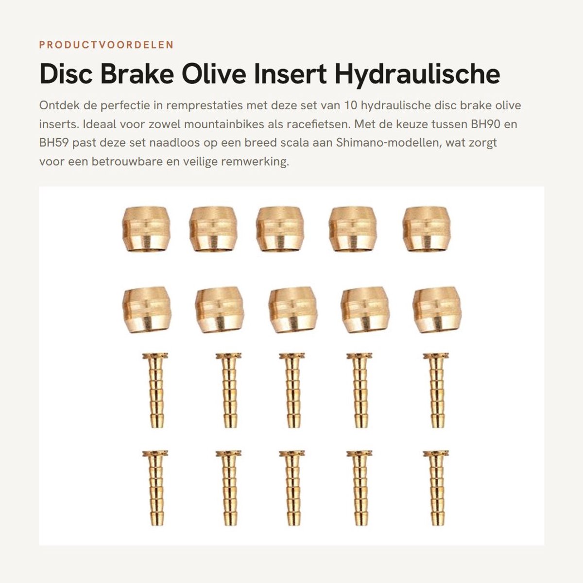 Dailygoods- Remolief - 10 Stuks - Hydraulische Remslang Olijf Connector - Geschikt voor Shimano - Antiroest - Eenvoudig te Installeren - Remconnector