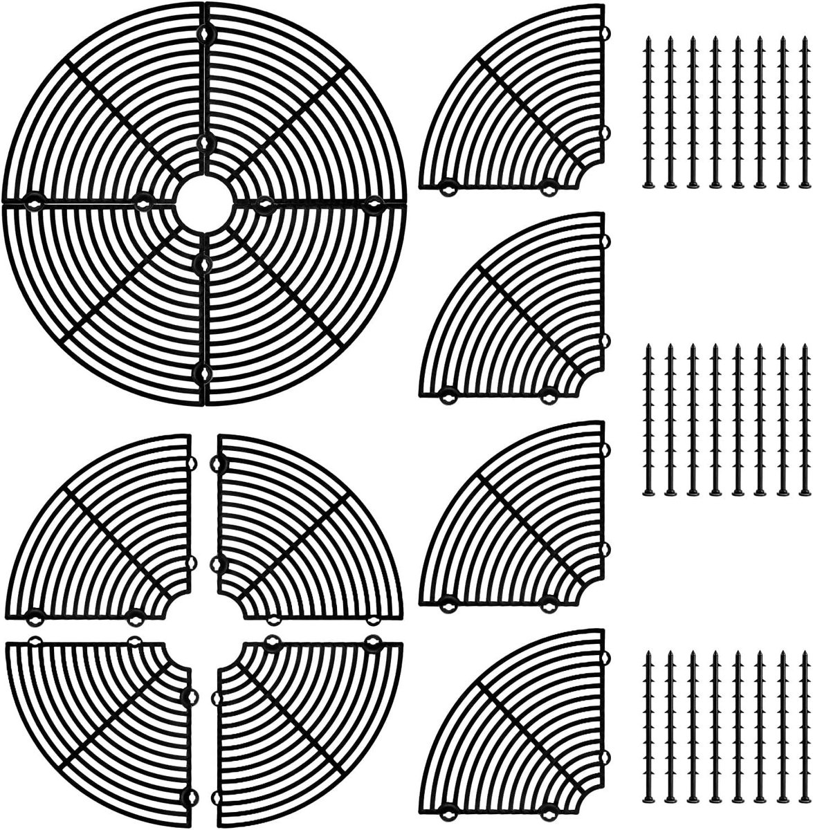 Set van 3 Beschermhoezen voor Plantenpotten - 30cm Plastic Potbescherming met Snijbare Grid en 24 Steunen, Ideaal als Bodemafdekking en Kattenafschrikker voor Binnenplanten