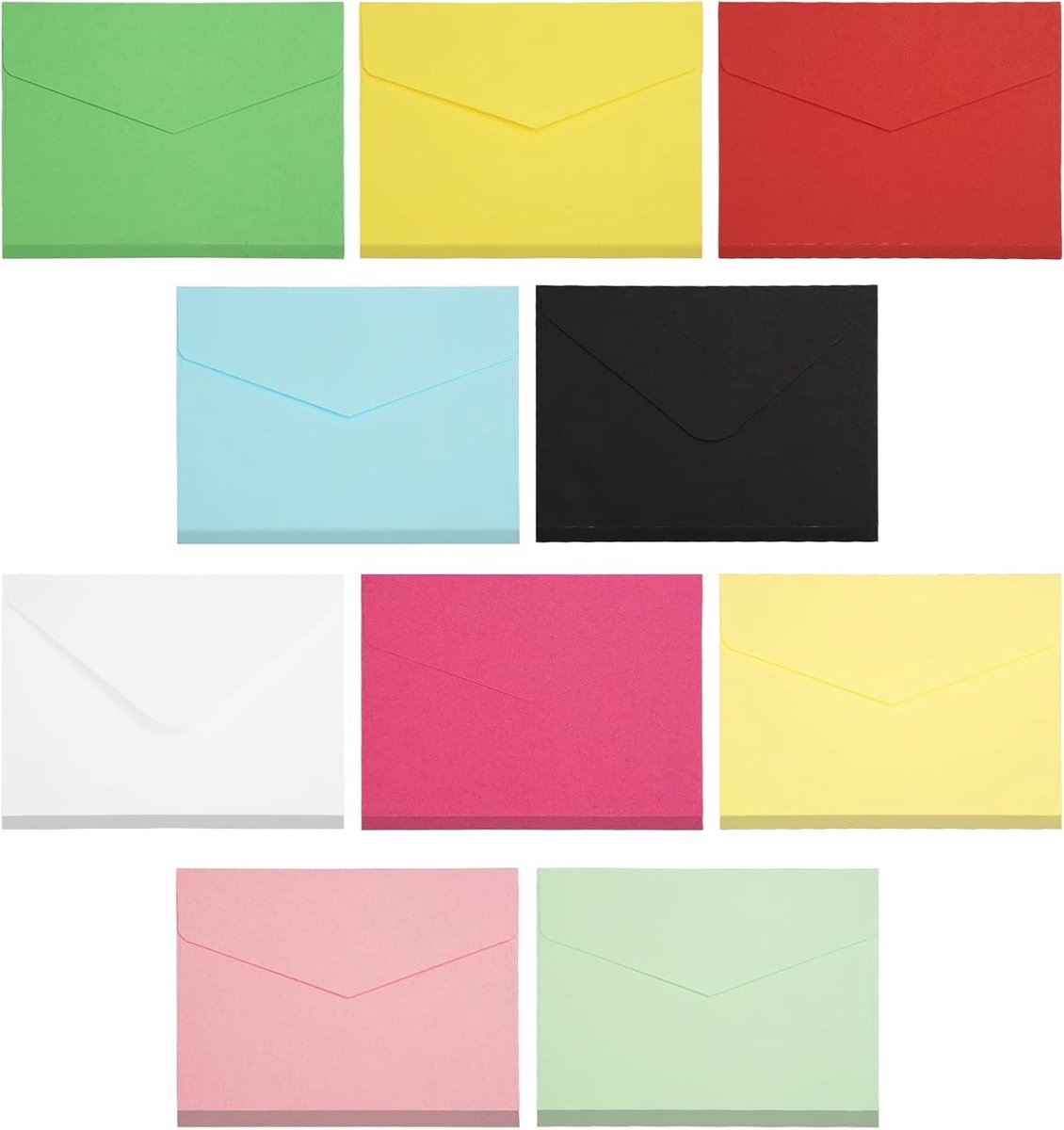 100 Mini Envelopes 10.5x8cm - Kleurrijke Kleine Kuverts voor Cadeaukaarten, Wenskaarten en Liefdesbrieven, Perfect voor Verjaardagen en Bruiloften