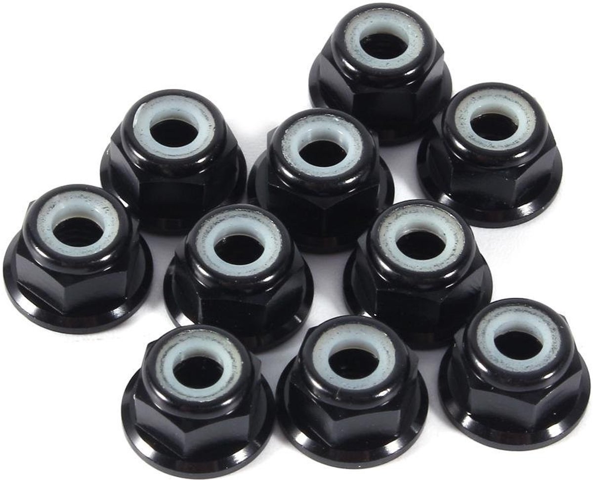 Zelfsluitende Zeskantmoeren 10 Stuks M4 CNC Aluminium Moeren met Nylon Flens - Duurzaam, Roestvrij en Veilig