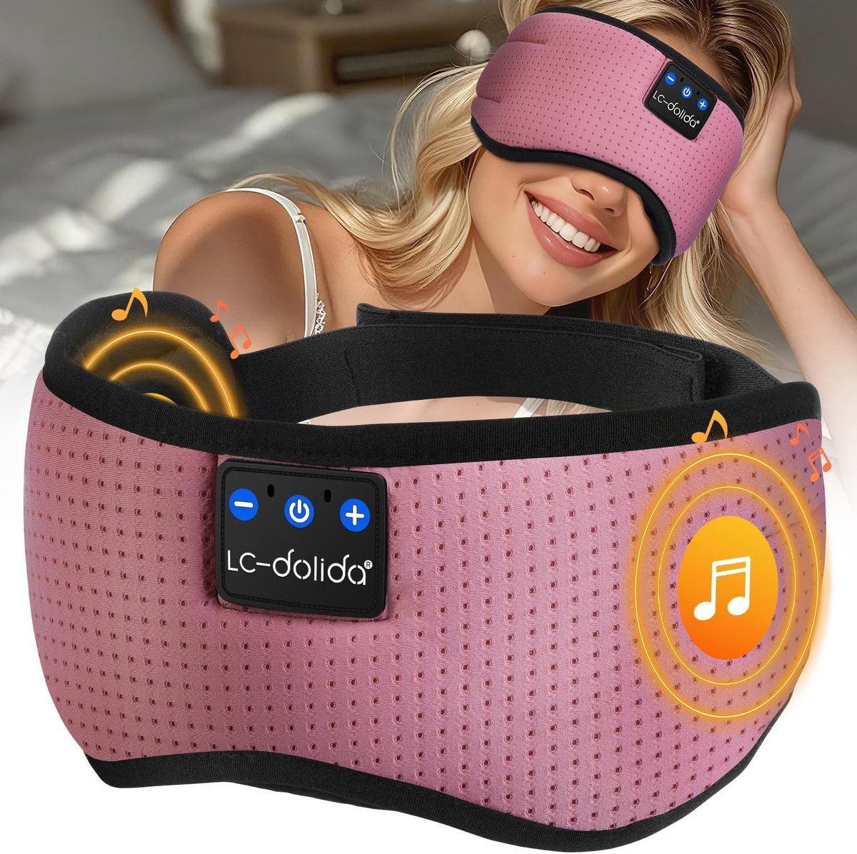 Draadloos Slaapmasker met Bluetooth, Ingebouwde Speakers en Microfoon voor Ontspanning, Reizen en Meditatie, Ademend en Wasbaar