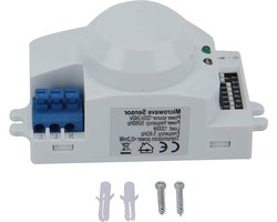 Bewegingssensor Schakelaar - Radar Detector - Automatische Verlichting - Sterke Signaalpenetratie - 220-240V - Wit