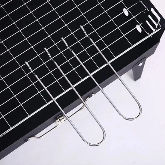 Buiten BBQ Grill - Opvouwbare BBQ Grill - Houtskool BBQ Grill - Inclusief BBQ Gereedschapsset - Draagbare BBQ Grill - Geschikt voor kamperen, buitenactiviteiten of vakanties - Roestvrij staal - Familiefeesten - Zwart — afbeelding 3