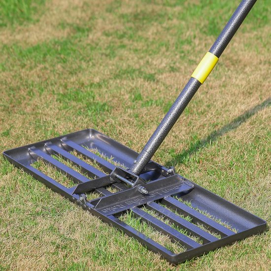 Lawn Rake - Opvouwbaar en Verstelbaar - 183 cm Robuuste Metalen Tuingereedschap — afbeelding 4